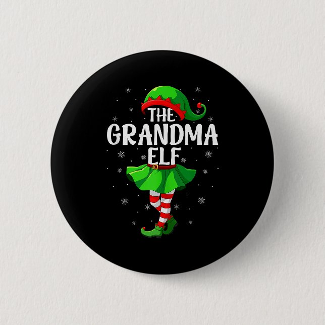 Bóton Redondo 5.08cm Grandma Elf Christmas Girls Women Elf Squad Xmas F (Frente)