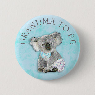 Bóton Redondo 5.08cm GRANDMA para o botão de Chá de fraldas Koala Bear 
