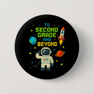 Bóton Redondo 5.08cm Grau De segundo E Além Do Astronauta Boys Gamer Fi