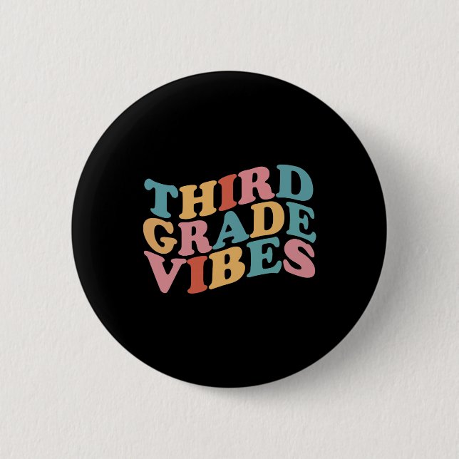 Bóton Redondo 5.08cm Grau Vibes De Volta À Escola Para Professores (Frente)