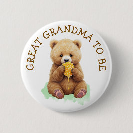 Bóton Redondo 5.08cm Great Grandma to Be | Bear Boy's Baby Shower