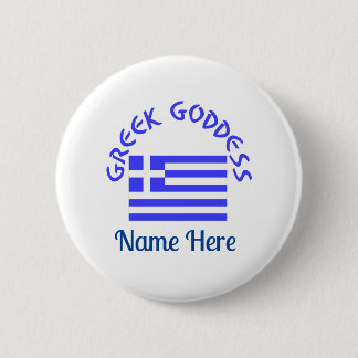 Bóton Redondo 5.08cm Greek Goddess and Flag of Greece Personalized 
