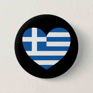 Bóton Redondo 5.08cm Greek Pride Flag Love Heart