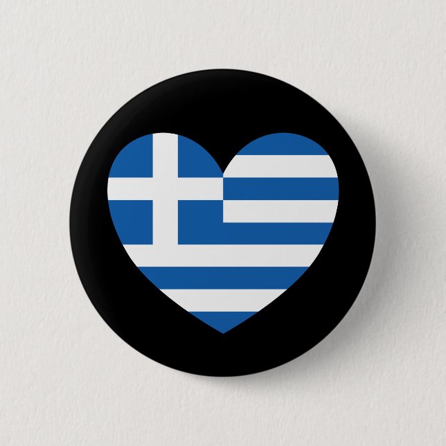 Bóton Redondo 5.08cm Greek Pride Flag Love Heart (Frente)