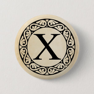 Bóton Redondo 5.08cm Grego - Letra alfabética chi