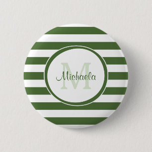 Bóton Redondo 5.08cm Greve Verde de Florestas Amplas Modernas Monograma
