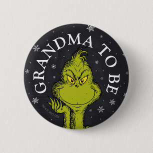 Bóton Redondo 5.08cm Grinch Quadro-Negro Avó Para Ser
