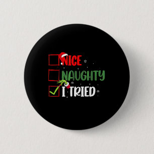 Bóton Redondo 5.08cm Groovy Nice Naughty, Eu Tentei O Natal De 2024 Pap