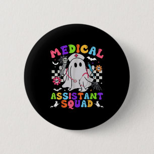 Bóton Redondo 5.08cm Groovy Spooky Medical Istant Squad Cute Halloween