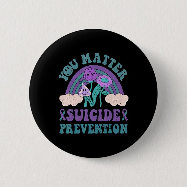 Bóton Redondo 5.08cm Groovy You 988 Suicide Prevention Awareness  (Frente)