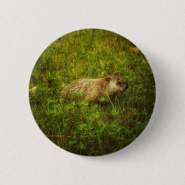 Bóton Redondo 5.08cm Groundhog num botão de campo
