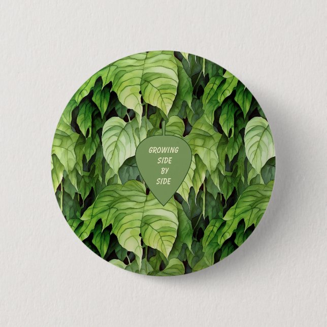 Bóton Redondo 5.08cm Growing Side by Side Green Leaf (Frente)