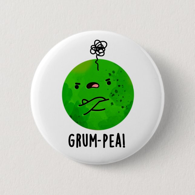 Bóton Redondo 5.08cm Grum-pea Funny Veggie Pun (Frente)