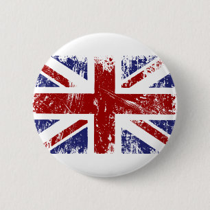 Bóton Redondo 5.08cm Grunge britânico do punk de Union Jack da bandeir