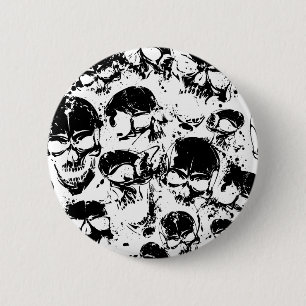 Bóton Redondo 5.08cm grunge skulls print