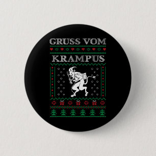 Bóton Redondo 5.08cm Gruss Vom Krampus Gótico Suéter de Natal Feio Kram