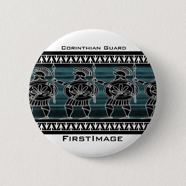 Bóton Redondo 5.08cm Guarda preto grego (Frente)