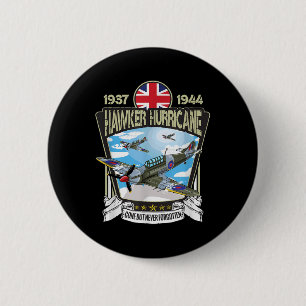 Bóton Redondo 5.08cm Guerra Mundial 2 Aeronaves britânicas Hawker Hurri