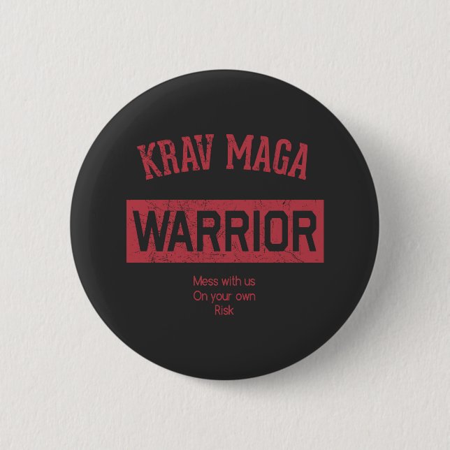 Bóton Redondo 5.08cm Guerreiro de Krav Maga (Frente)