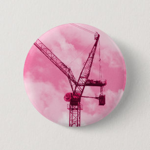 Bóton Redondo 5.08cm Guindaste cor-de-rosa