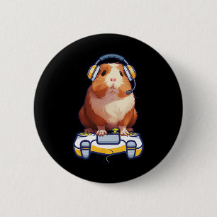 Bóton Redondo 5.08cm Guineense Gamer Lover Fluffy Cavy Gamer