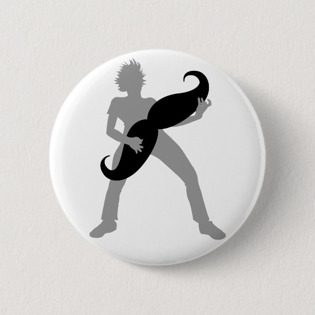 Bóton Redondo 5.08cm Guitarra do cabelo (Frente)