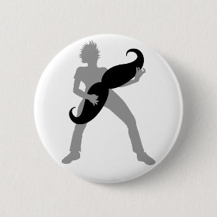 Bóton Redondo 5.08cm Guitarra do cabelo