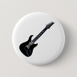 Bóton Redondo 5.08cm Guitarra elétrica preta