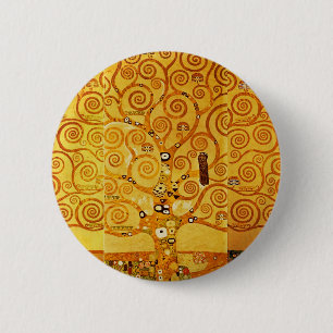 Bóton Redondo 5.08cm Gustav Klimt Tree of Life: Art Nouveau Symbolista