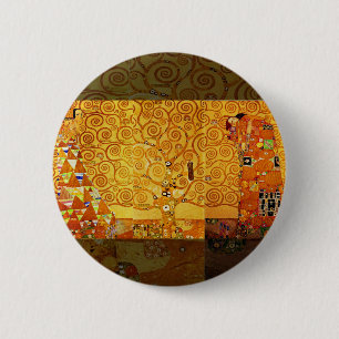 Bóton Redondo 5.08cm Gustav Klimt Tree of Life: Art Nouveau Symbolista