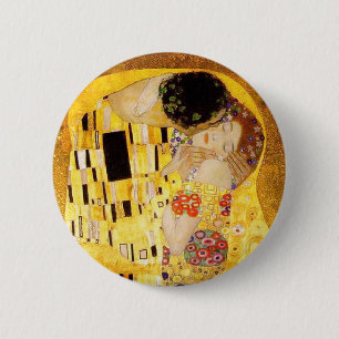Bóton Redondo 5.08cm Gustavo Klimt o beijo Nouveau