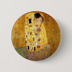 Bóton Redondo 5.08cm Gustavo Klimt o beijo Nouveau
