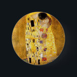 Bóton Redondo 5.08cm Gustavo Klimt o botão do beijo<br><div class="desc">Gustavo Klimt o botão do beijo. Pintura de óleo dos trabalhos de arte em canvas desde 1907-1908. O beijo é a pintura a mais conhecida de Gustavo Klimt, um trabalho bonito que representa a altura de seu período dourado. Um presente perfeito para amantes do simbolismo austríaco, Gustavo Klimt, e belas...</div>