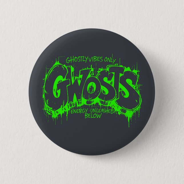 Bóton Redondo 5.08cm Gwosts Graffiti Slime Pin (Frente)