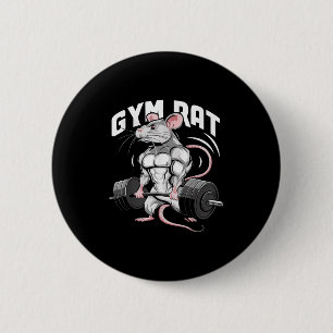 Bóton Redondo 5.08cm Gym Rat Funny Bodybuilding Workout Malhação Gym We