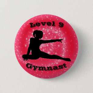 Bóton Redondo 5.08cm Gymnast Nível 9 - Botão Girls Gymnastics