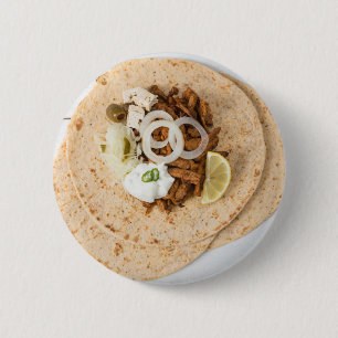 Bóton Redondo 5.08cm Gyros pita com tzatziki coleslaw azeitonas e feta