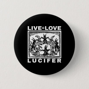 Bóton Redondo 5.08cm Hail Satã Live Love Lucifer Com Demônios Dançantes