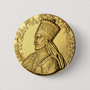 Bóton Redondo 5.08cm Haile Selassie Button Rasta Reggae Merchandise