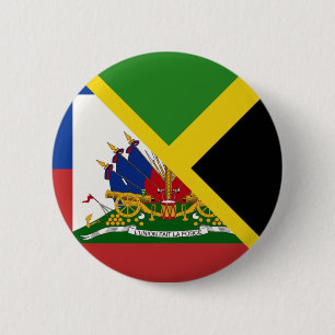 Bóton Redondo 5.08cm Haitian Jamaican Flag   Half Jamaica Haiti