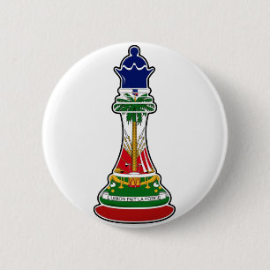 Bóton Redondo 5.08cm Haitian Queen Chess Piece Sinalizador do Haiti