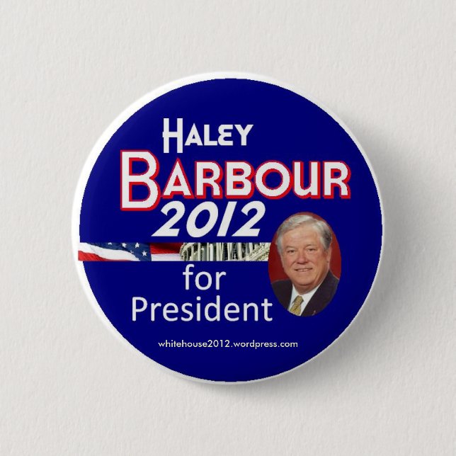 Bóton Redondo 5.08cm Haley Barbour 2012 (Frente)