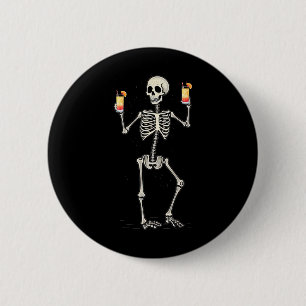 Bóton Redondo 5.08cm Halloween Bebendo de esqueleto Tequila Sunrise