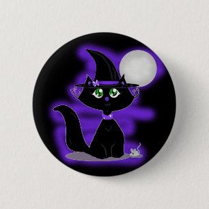 Bóton Redondo 5.08cm Halloween Cat e rato de brinquedo