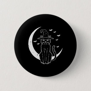 Bóton Redondo 5.08cm Halloween Cat Witch Moon Vintage Costume Women Gir
