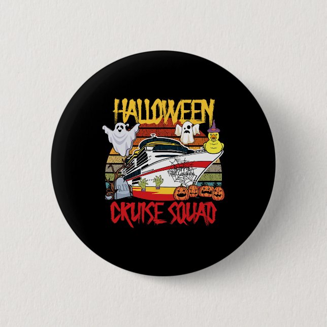 Bóton Redondo 5.08cm Halloween Cruise Squad Rubber Duck Hunting Ship Bo (Frente)