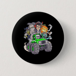 Bóton Redondo 5.08cm Halloween Gamer Skeleton Zombie Monster Truck Boys