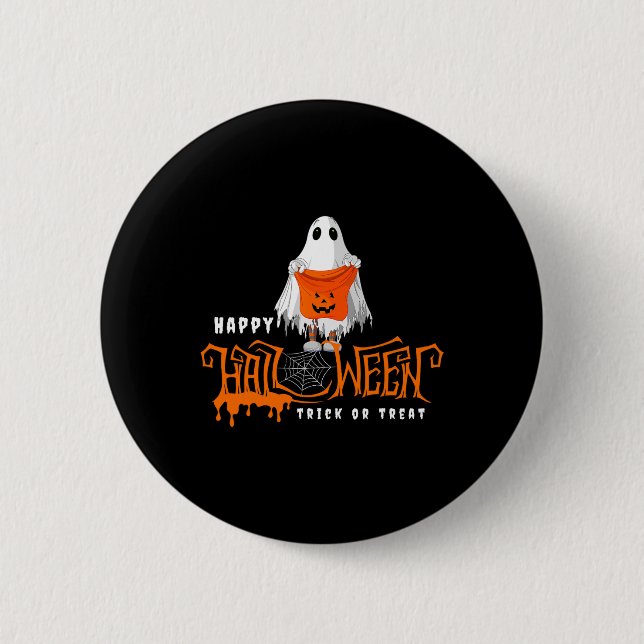 Bóton Redondo 5.08cm Halloween Happy Halloween (Frente)