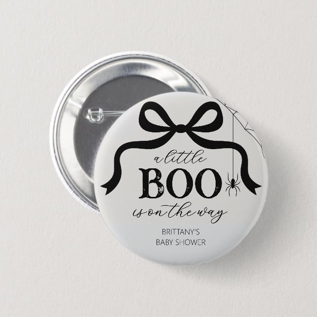Bóton Redondo 5.08cm Halloween Little Boo Baby Shower (Frente & Verso)