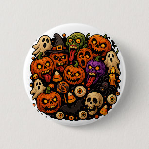 Bóton Redondo 5.08cm Halloween Mayhem Spooky & Bobo